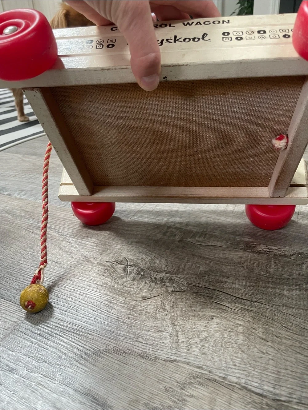 Vintage Col-O-Rol Playskool Wagon Wooden Pull Toy - Multicolor
